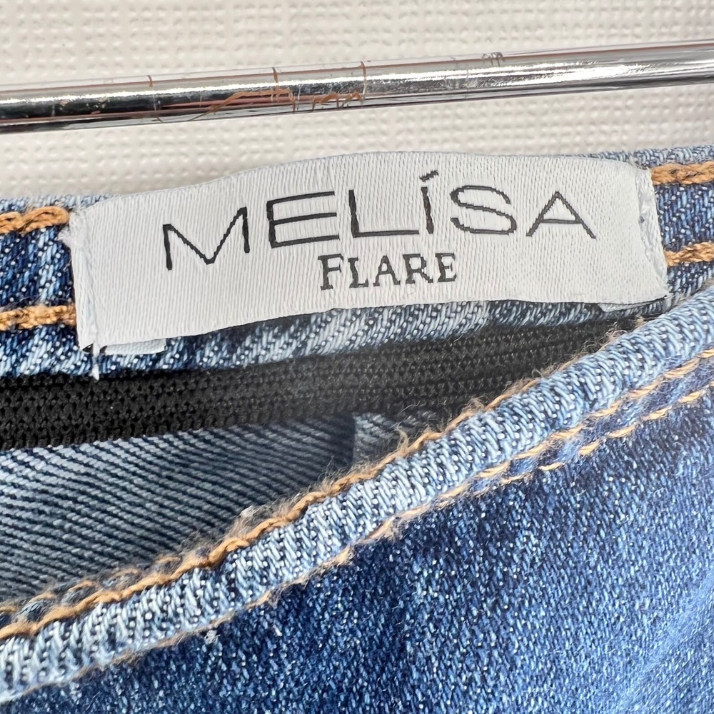 Sofia Jeans by Sofia Vergara Melisa Flare Pull On Stretch Jeans Blue Womens 10 - Picture 4 of 8